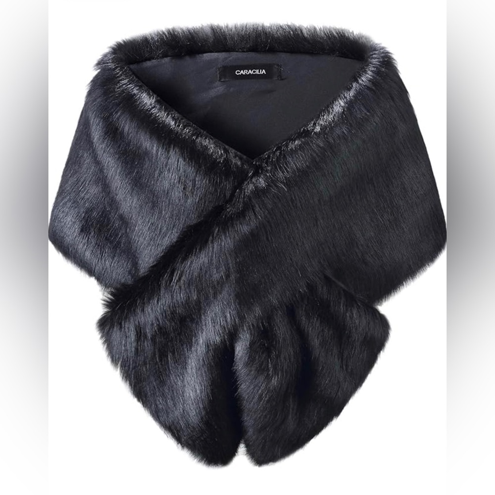 Caracilia Women's Faux Fur Shawl for Party/Bridal/Wedding
